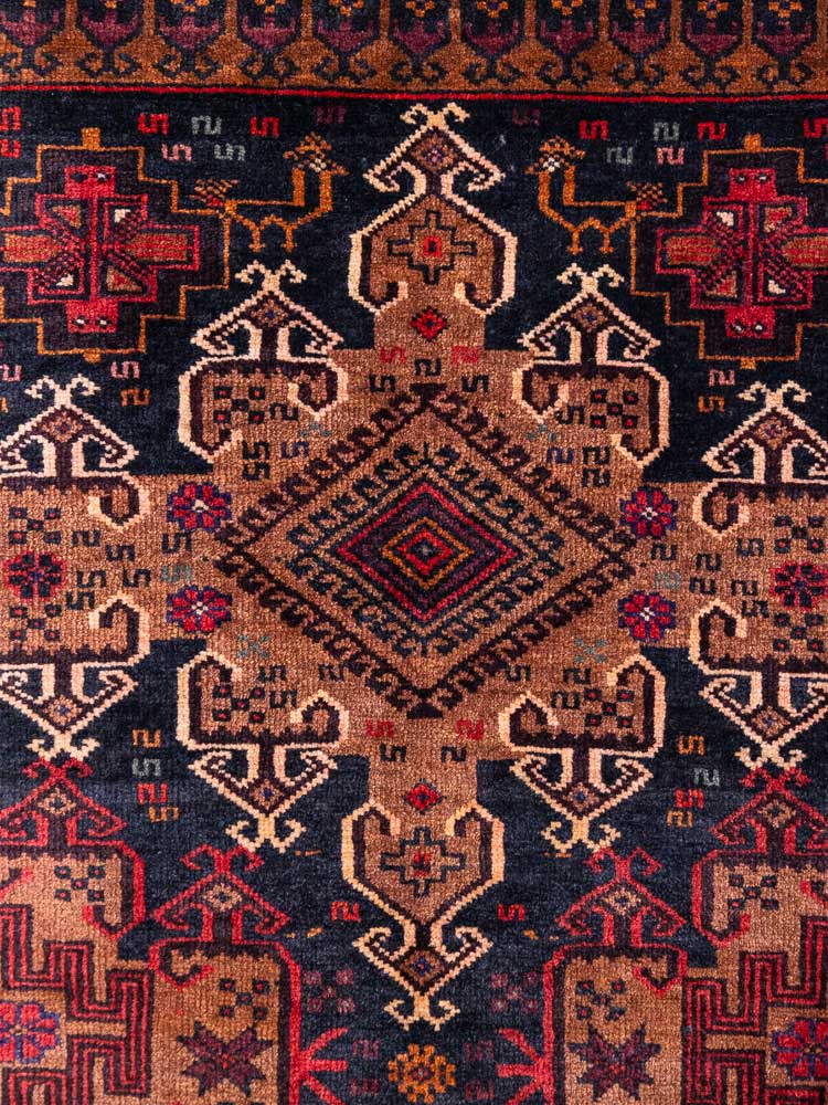 8036 Fine Afghan Herat Baluch Rug 108x201cm (3.6 x 6.7ft)