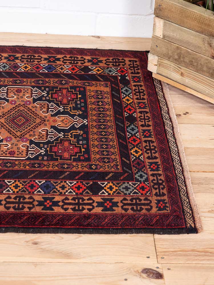 8036 Fine Afghan Herat Baluch Rug 108x201cm (3.6 x 6.7ft)