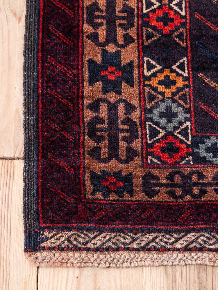 8036 Fine Afghan Herat Baluch Rug 108x201cm (3.6 x 6.7ft)