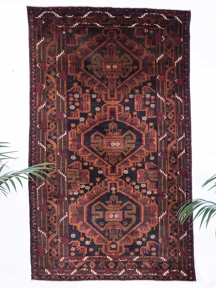 8040 Fine Afghan Herat Baluch Rug 124x201cm (4.1 x 6.7ft)