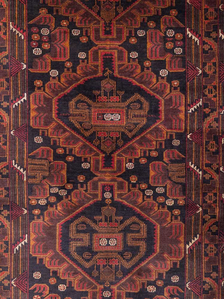 8040 Fine Afghan Herat Baluch Rug 124x201cm (4.1 x 6.7ft)