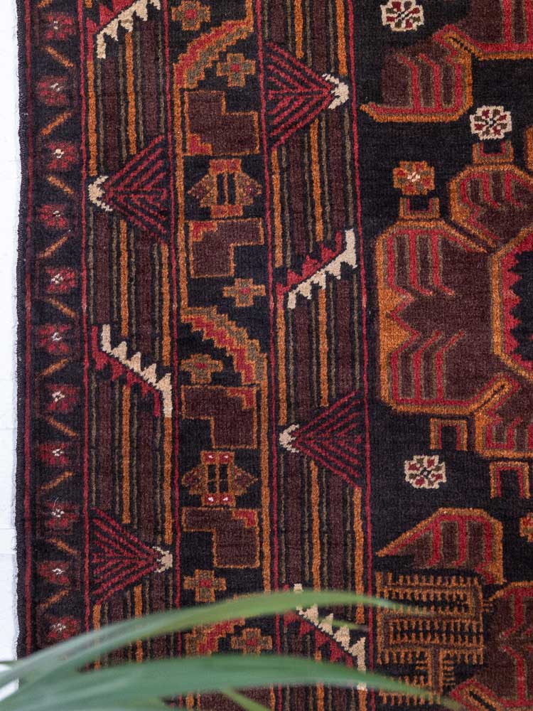 8040 Fine Afghan Herat Baluch Rug 124x201cm (4.1 x 6.7ft)