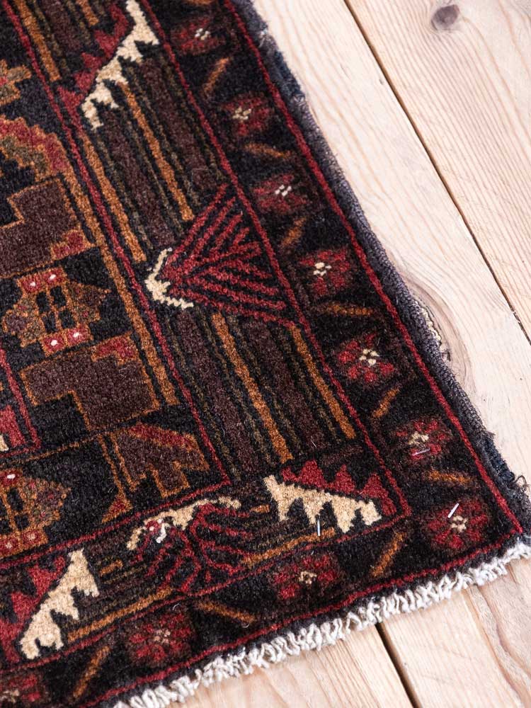 8040 Fine Afghan Herat Baluch Rug 124x201cm (4.1 x 6.7ft)