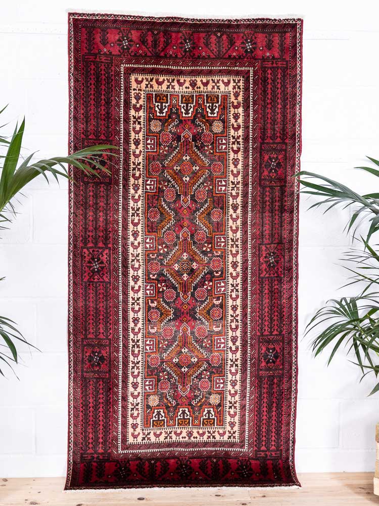 8452 Tribal Oriental Baluch Rug 99x206cm (3.3 x 6.9ft)