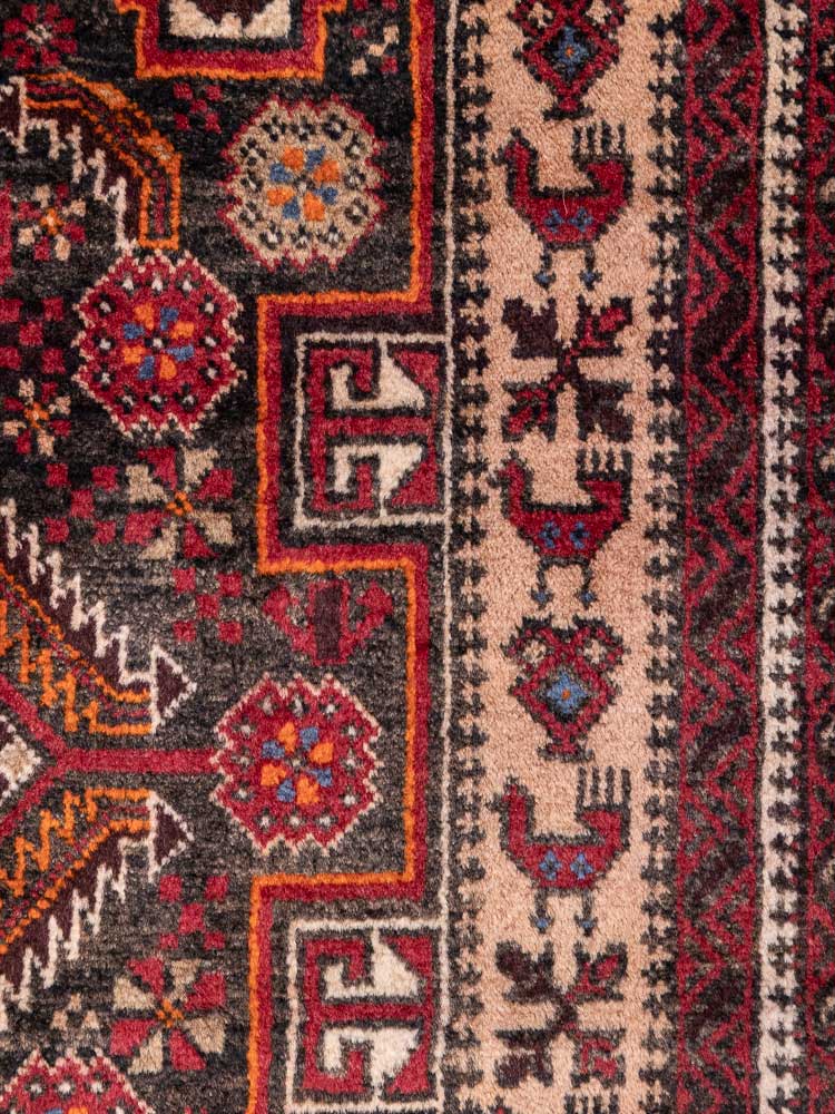 8452 Tribal Oriental Baluch Rug 99x206cm (3.3 x 6.9ft)