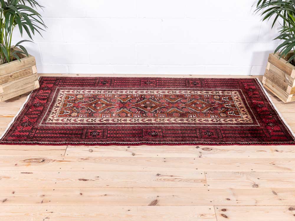 8452 Tribal Oriental Baluch Rug 99x206cm (3.3 x 6.9ft)