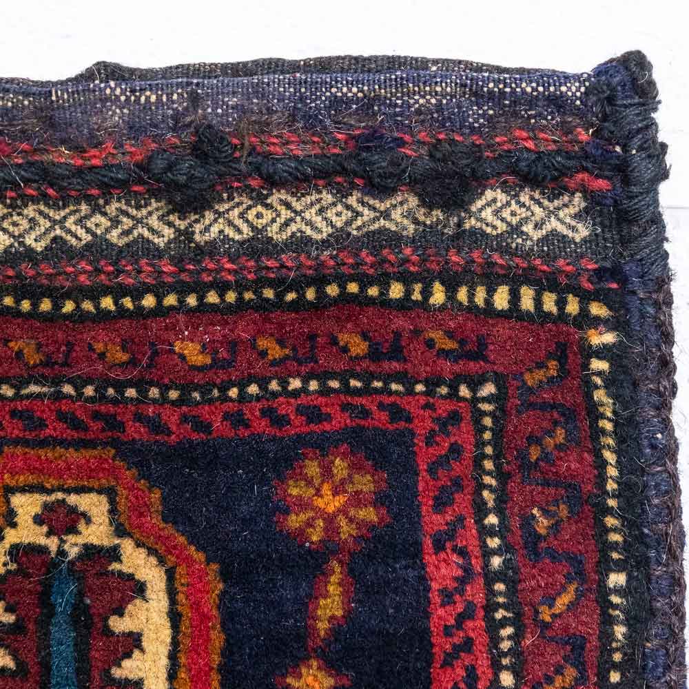 CC1546 Vintage Tribal Double Sided Afghan Baluch Carpet Cushion Cover 34x37cm (1.1 x 1.2ft)