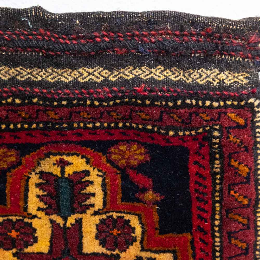 CC1546 Vintage Tribal Double Sided Afghan Baluch Carpet Cushion Cover 34x37cm (1.1 x 1.2ft)