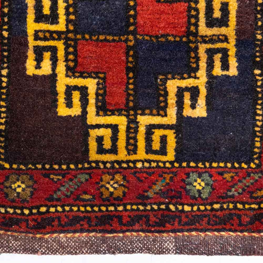 CC1547 Vintage Tribal Double Sided Afghan Baluch Carpet Cushion Cover 33x36cm (1.0 x 1.2ft)