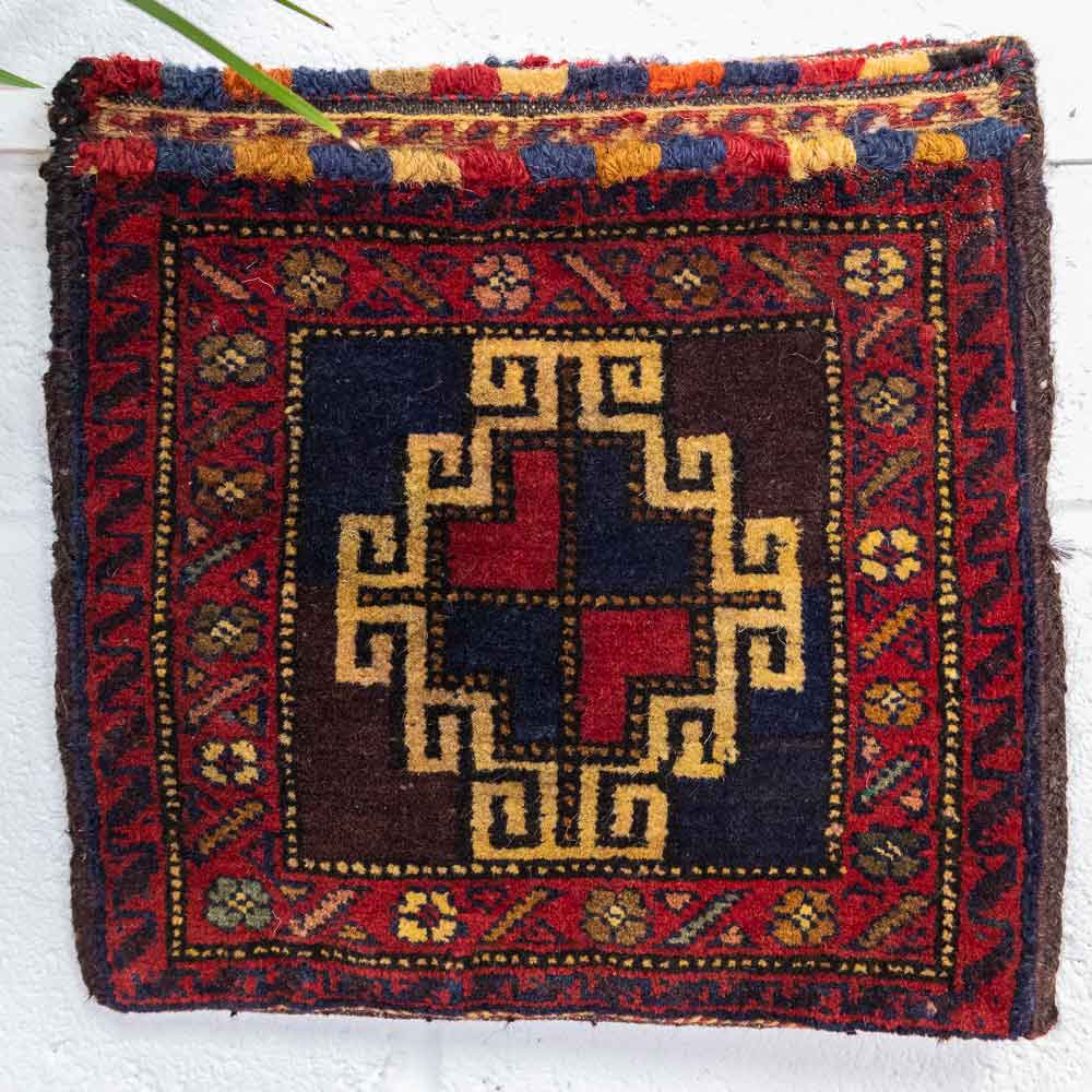 CC1547 Vintage Tribal Double Sided Afghan Baluch Carpet Cushion Cover 33x36cm (1.0 x 1.2ft)