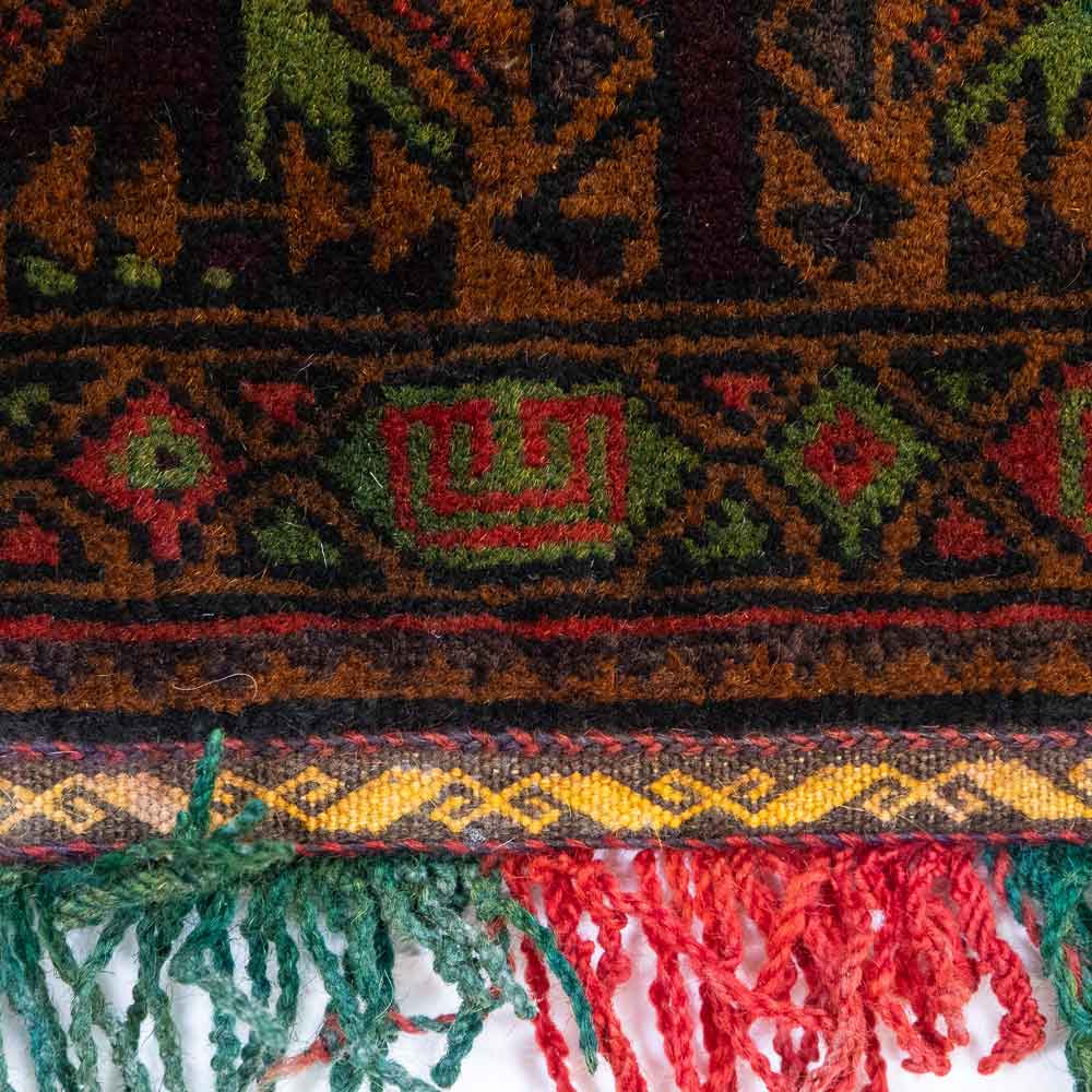 CC1548 Vintage Tribal Afghan Baluch Carpet Cushion Cover 38x40cm (1.3 x 1.3ft)