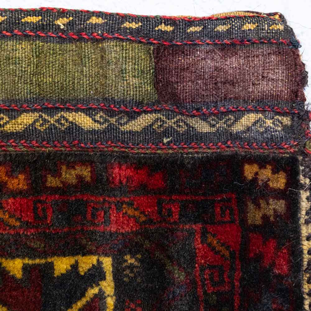 CC1550 Vintage Tribal Afghan Baluch Carpet Cushion Cover 37x43cm (1.2 x 1.5ft)