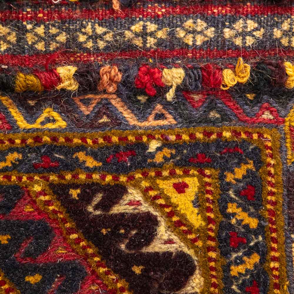 CC1563 Vintage Tribal Double Sided Afghan Baluch Carpet Cushion Cover 35x39cm (1.1 x 1.3ft)