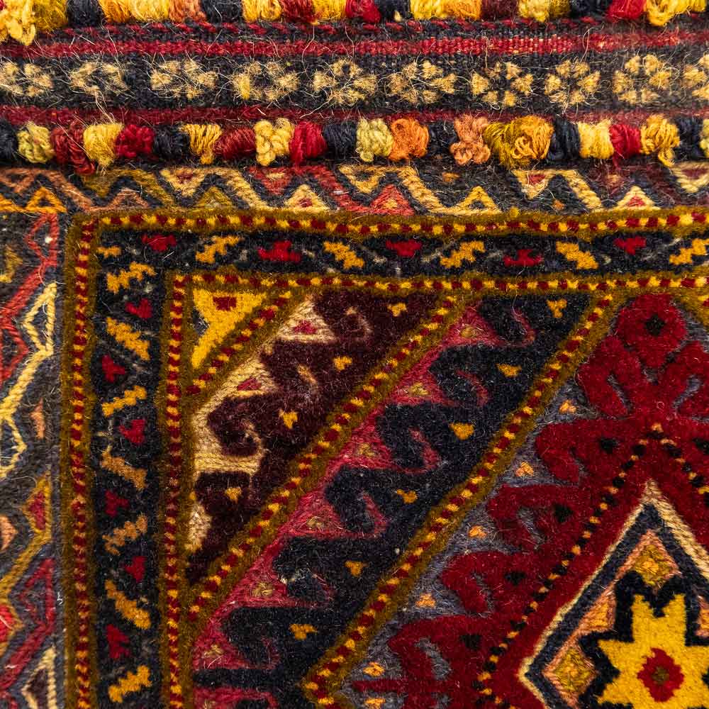 CC1563 Vintage Tribal Double Sided Afghan Baluch Carpet Cushion Cover 35x39cm (1.1 x 1.3ft)