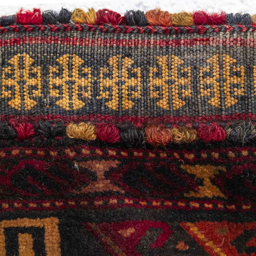 CC1566 Vintage Double Sided Tribal Afghan Baluch Carpet Cushion Cover 35x39cm (1.1 x 1.3ft)
