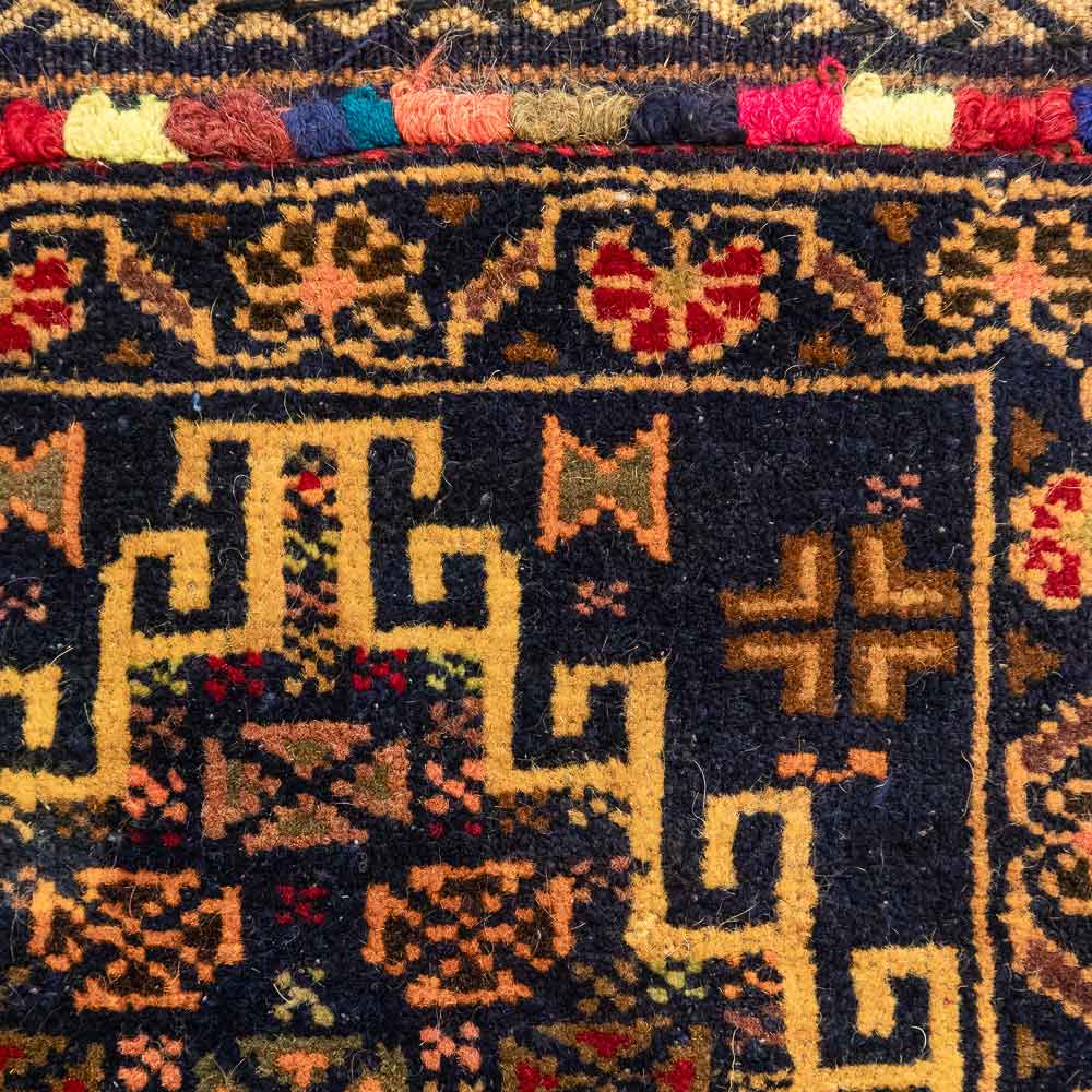 CC1567 Double Sided Vintage Tribal Afghan Baluch Carpet Cushion Cover 34x41cm (1.1 x 1.4ft)
