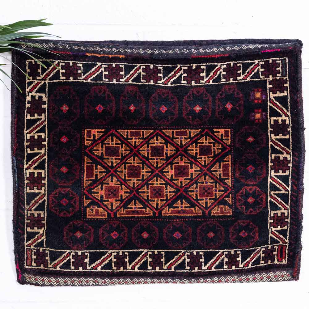 CC1582 Vintage Tribal Afghan Baluch Carpet Cushion Cover 60x72cm (1.11 x 2.4ft)