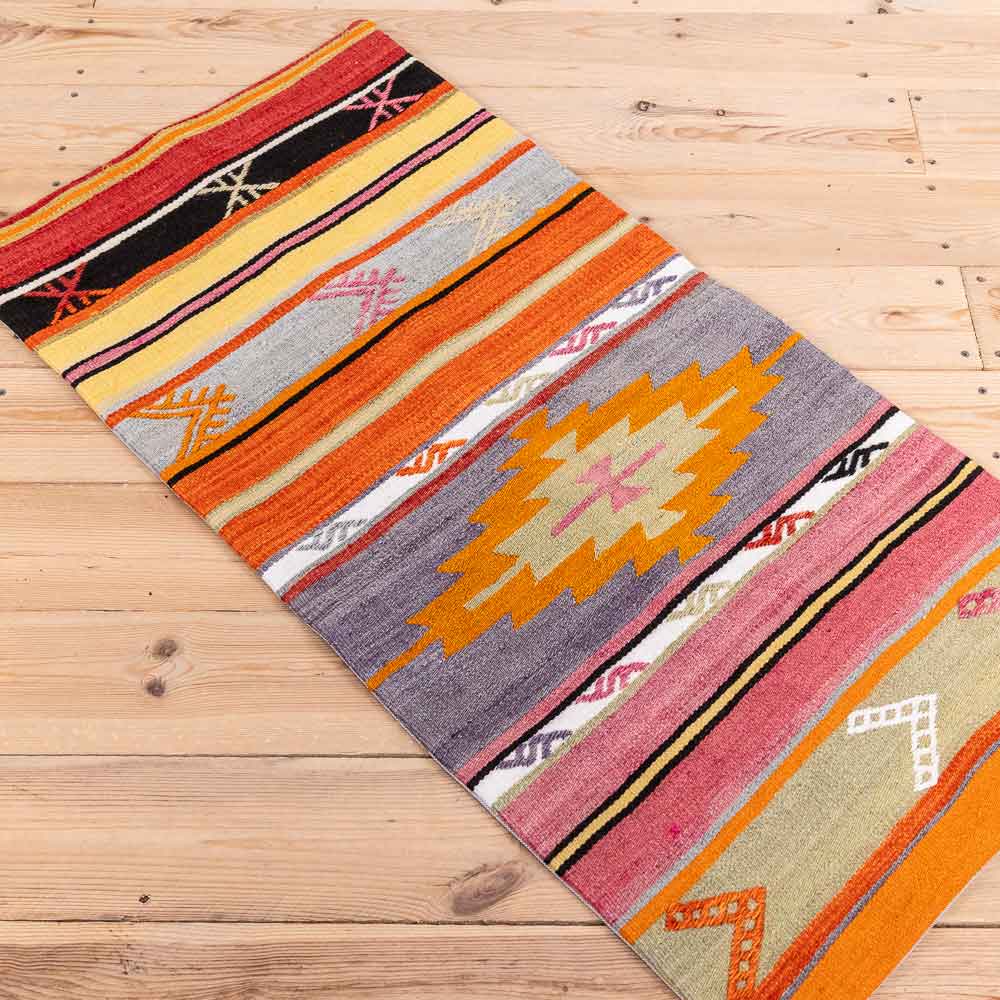 KC2473 Large Long Turkish Kilim Bolster Cushion Cover 53x106cm