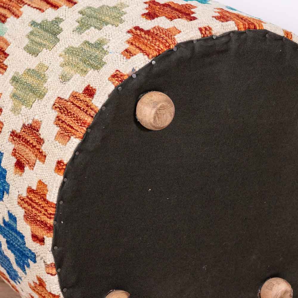 Round Afghan Kilim Stool