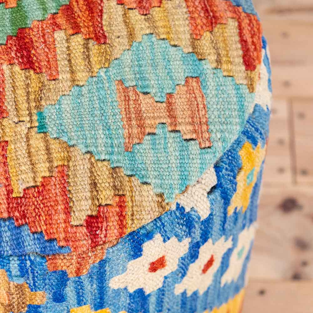 Round Afghan Kilim Stool