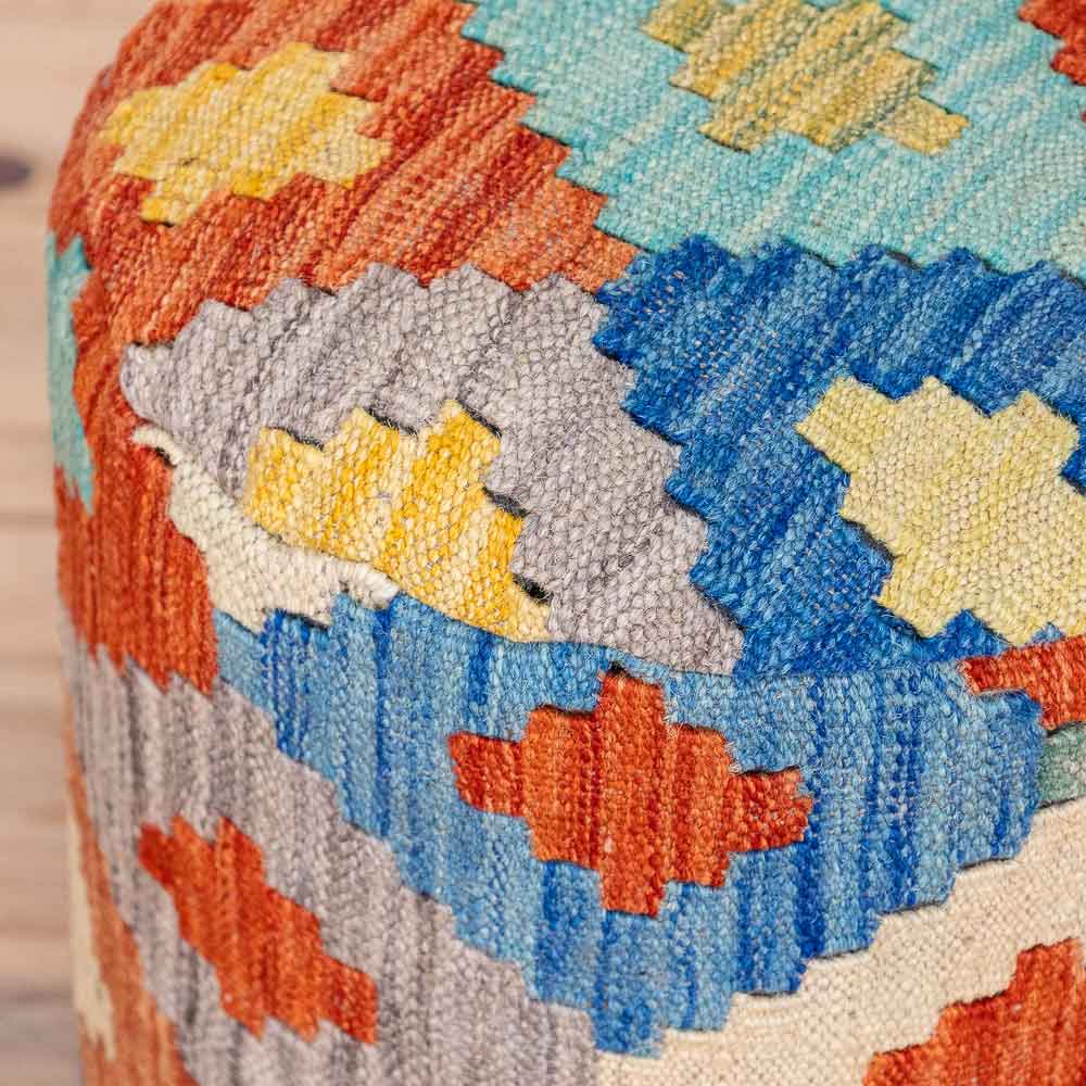 Round Afghan Kilim Stool