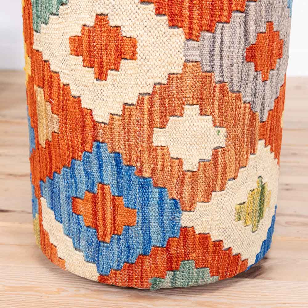 Round Afghan Kilim Stool