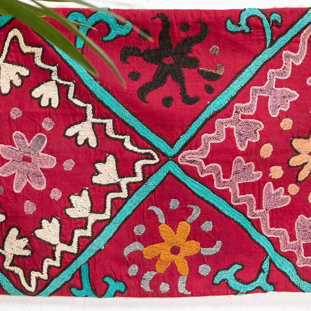 SC719 Uzbek Embroidered Suzani Cushion Cover 30x55cm