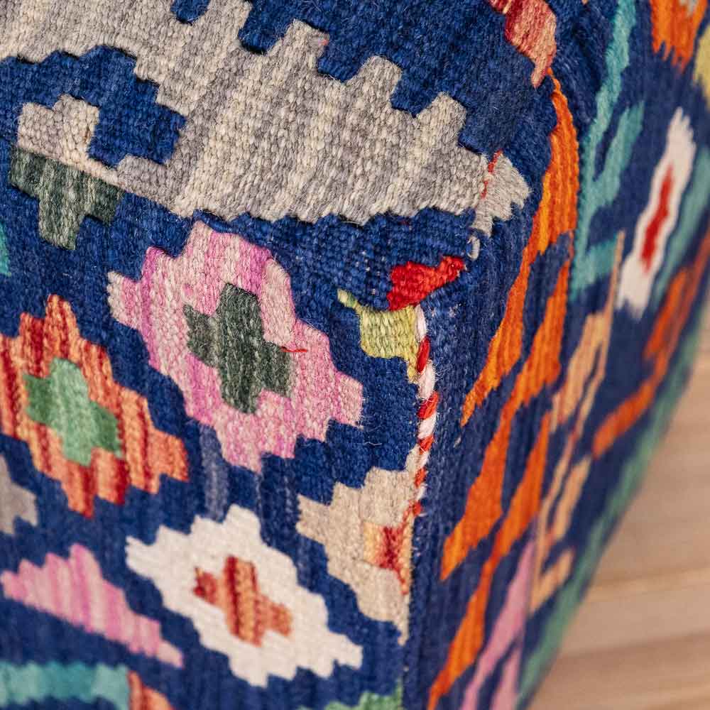 Square Afghan Kilim Stool