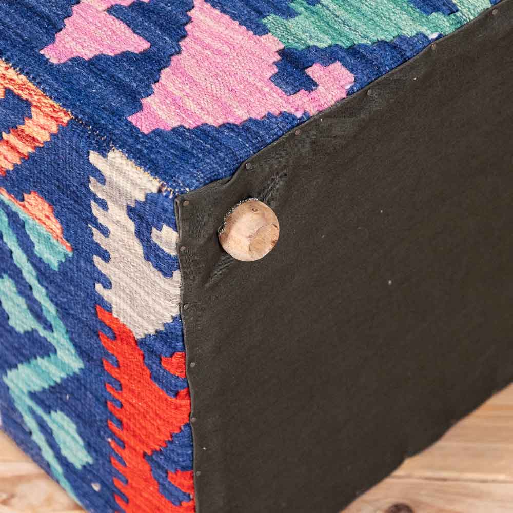 Square Afghan Kilim Stool