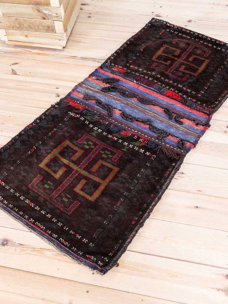 TT600 Afghan Baluch Carpet Saddlebag 65x137cm