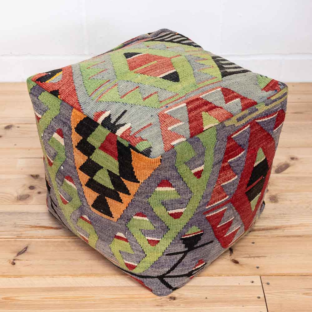 Turkish Kilim Pouf Seat