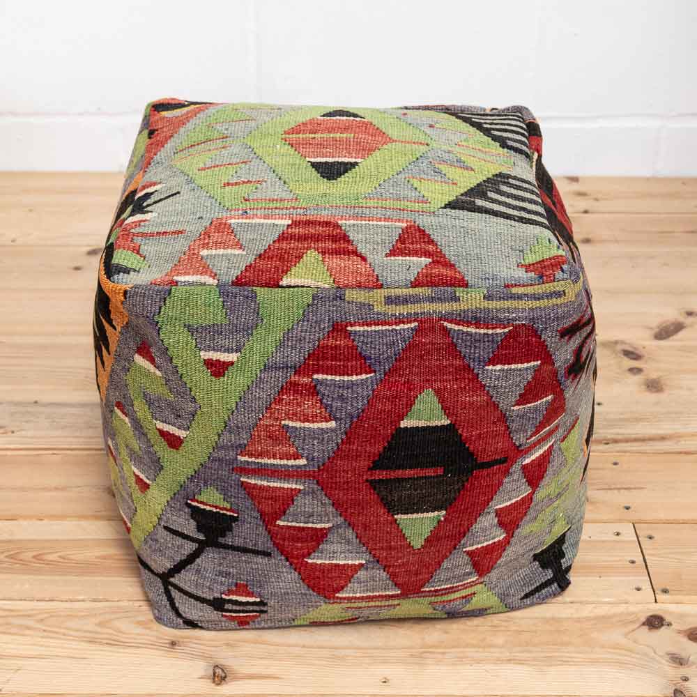 Turkish Kilim Pouf Seat