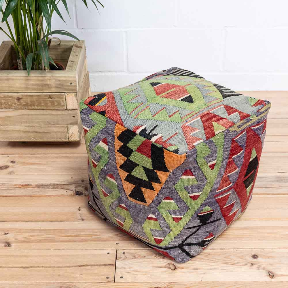 Turkish Kilim Pouf Seat