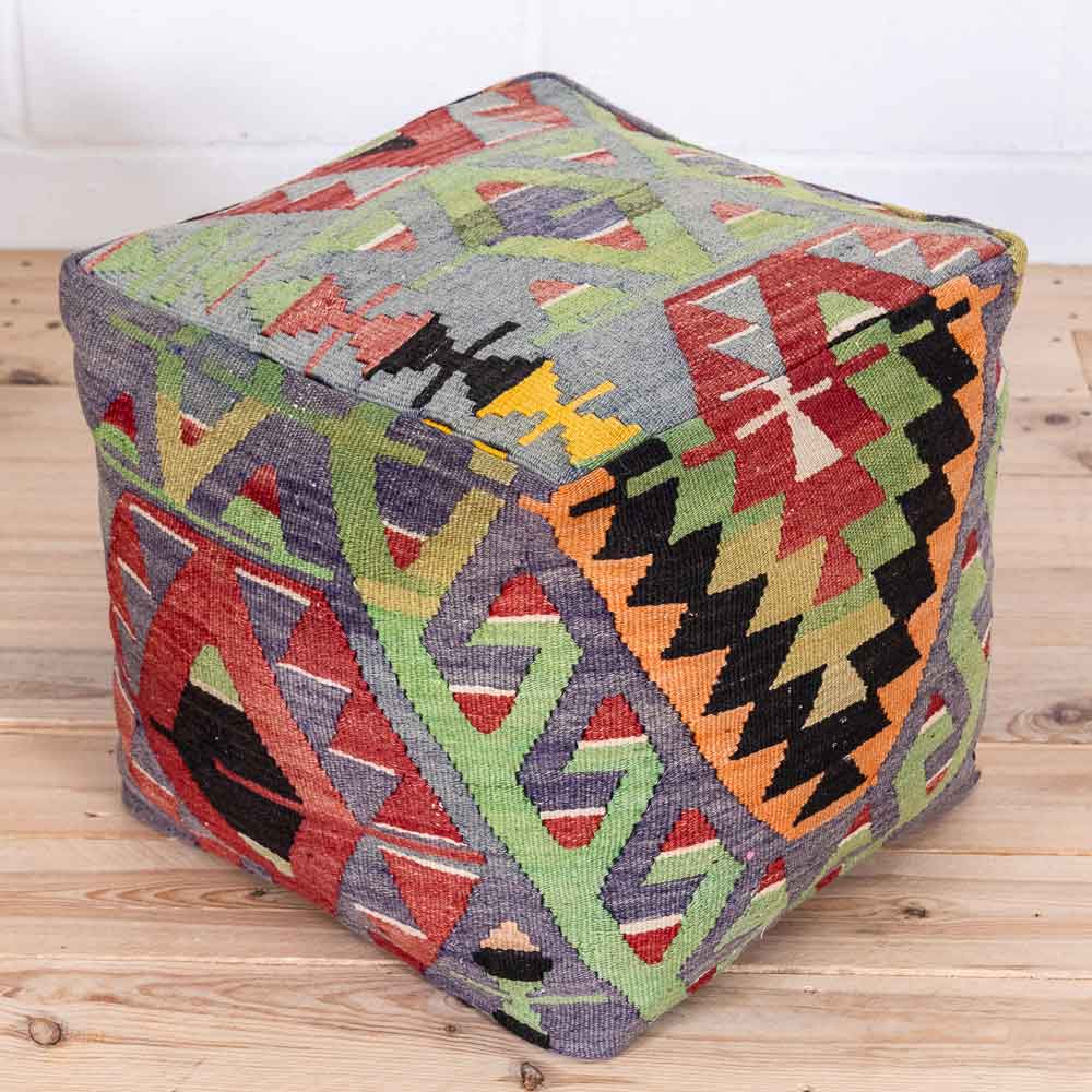 Turkish Kilim Pouf Seat