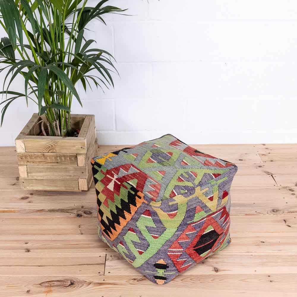 Turkish Kilim Pouf Seat