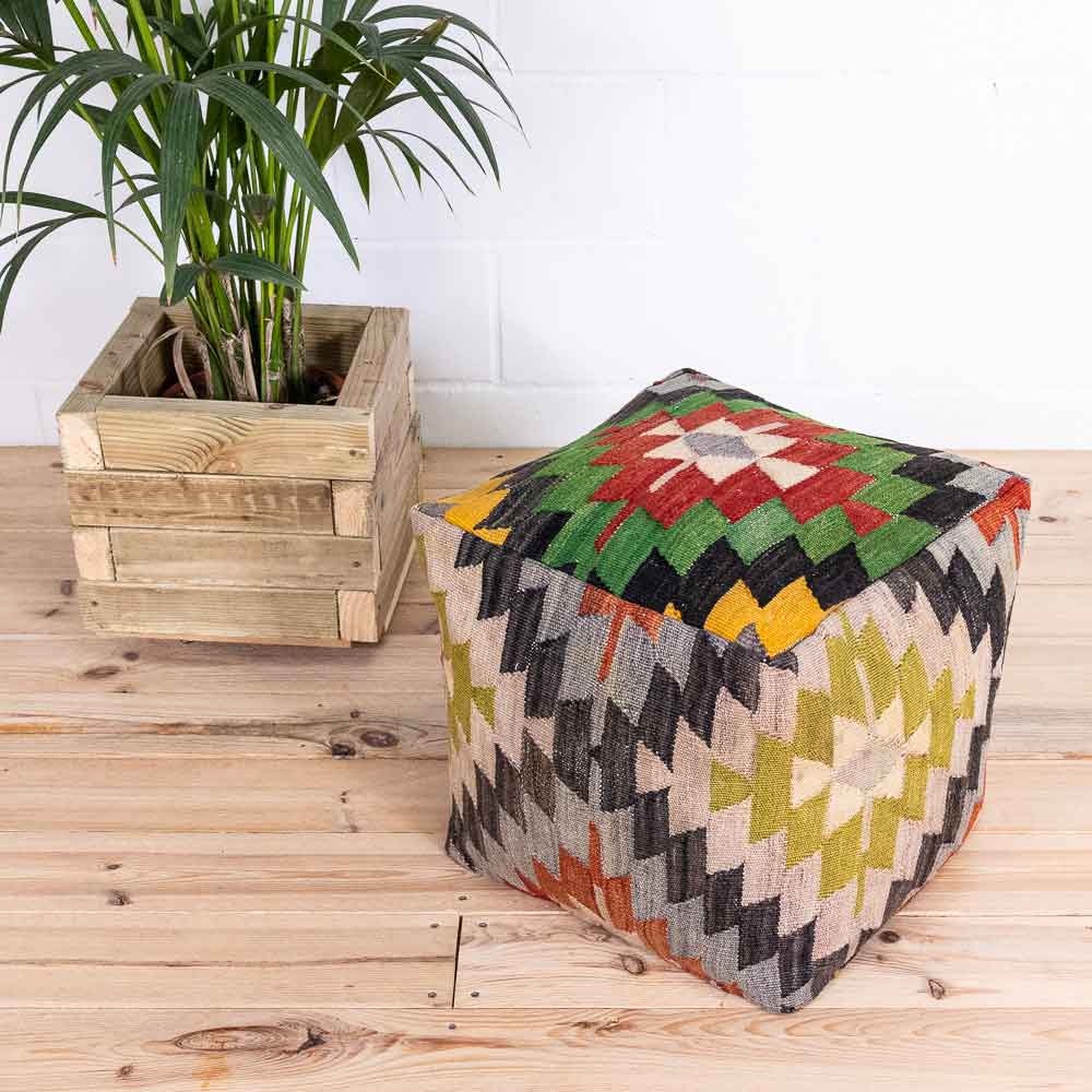 Turkish Kilim Pouf Seat