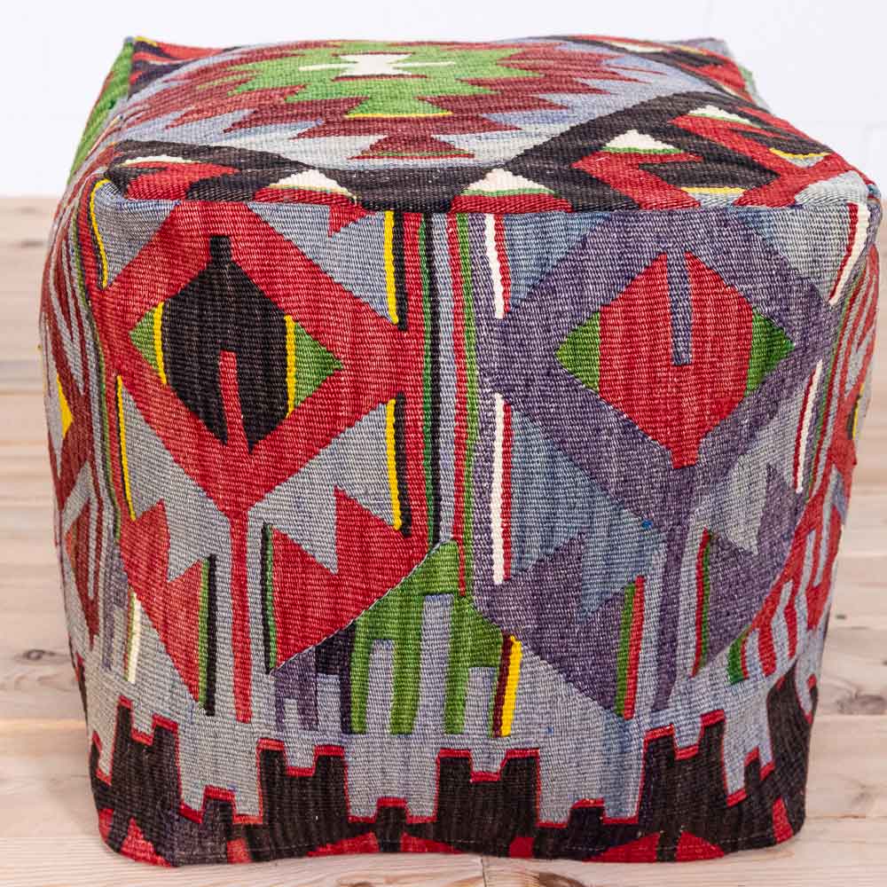 Turkish Kilim Pouf Seat