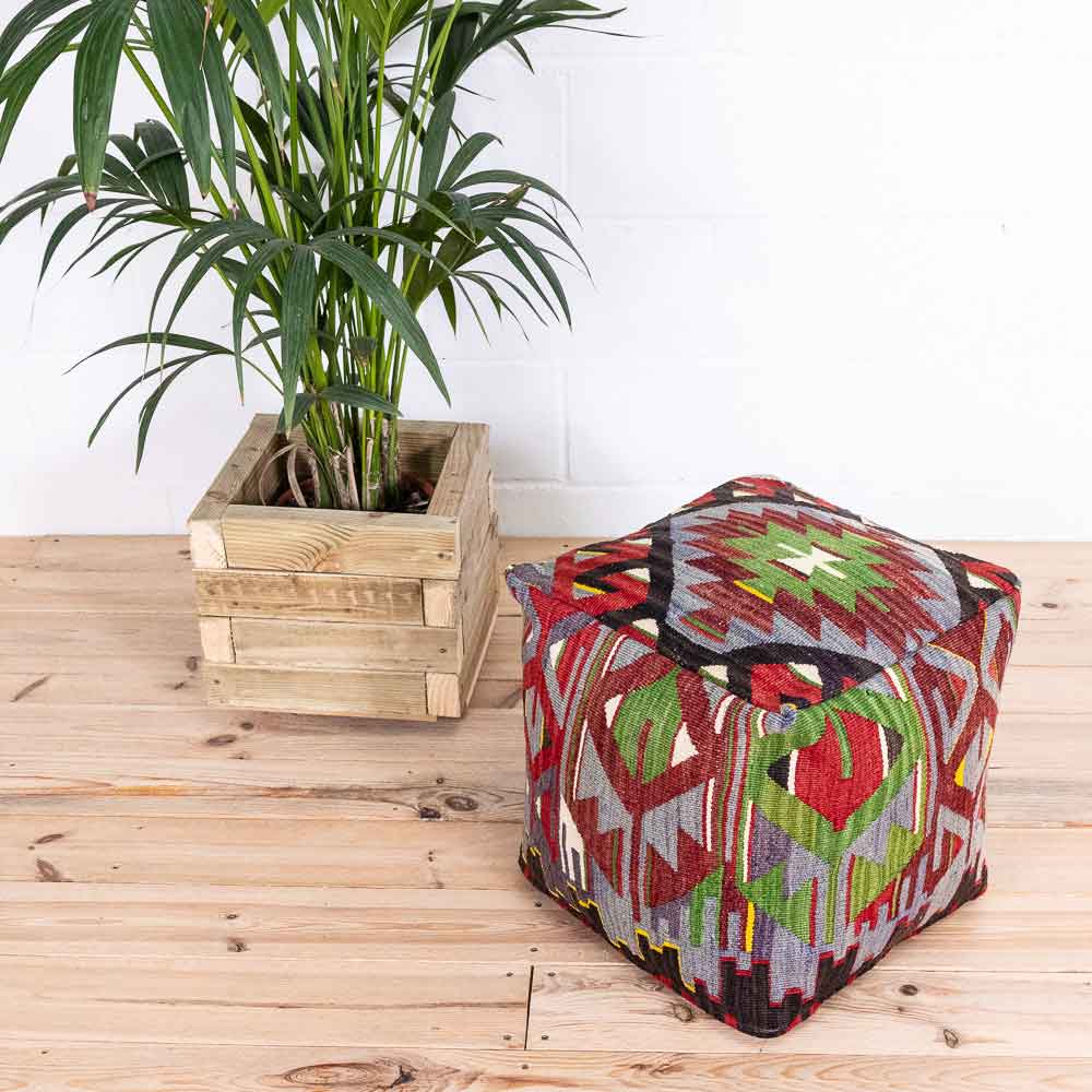 Turkish Kilim Pouf Seat