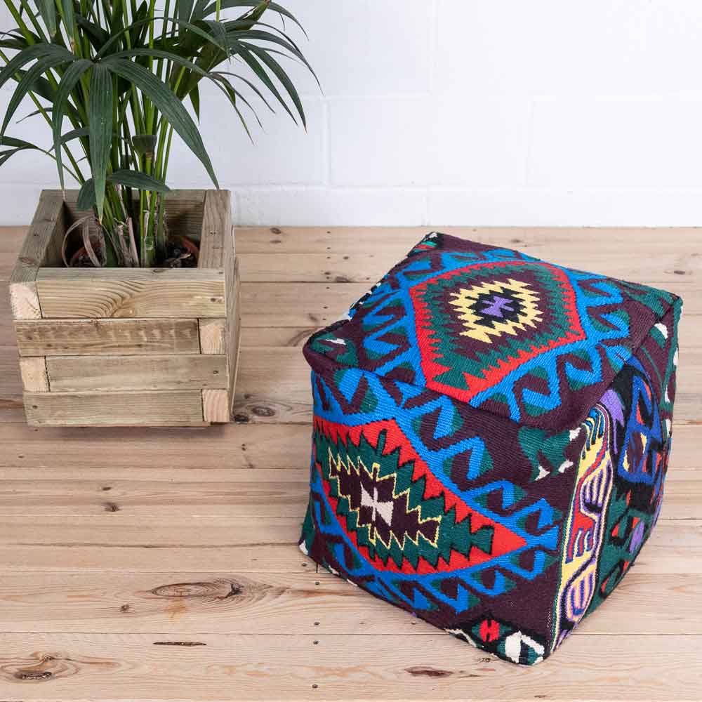 Turkish Kilim Pouf Seat